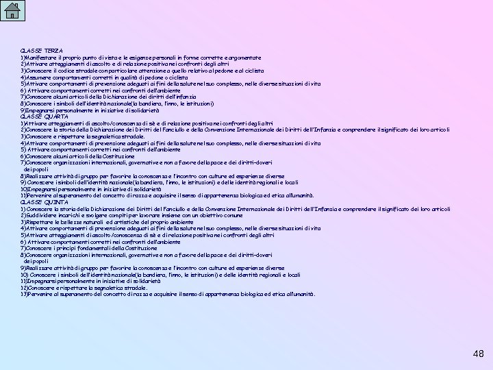 CLASSE TERZA 1)Manifestare il proprio punto di vista e le esigenze personali in forme