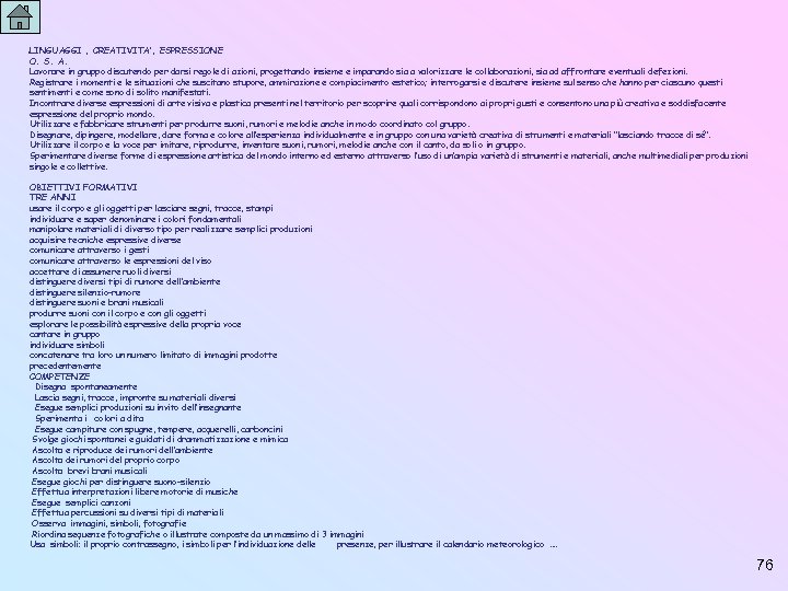 LINGUAGGI , CREATIVITA’, ESPRESSIONE O. S. A. Lavorare in gruppo discutendo per darsi regole