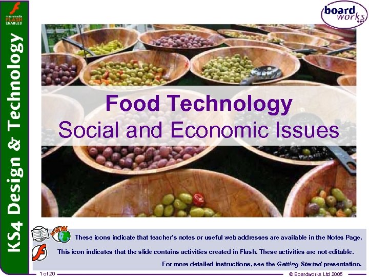 Food Technology Social and Economic Issues These icons indicate that teacher’s notes or useful