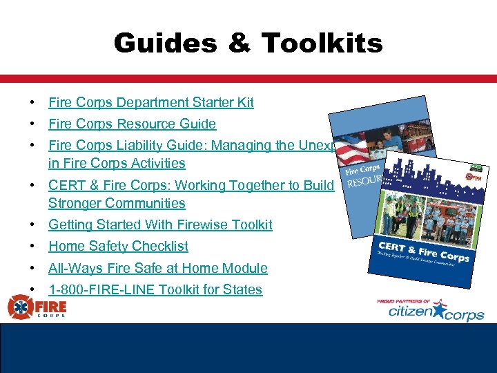 Guides & Toolkits • Fire Corps Department Starter Kit • Fire Corps Resource Guide