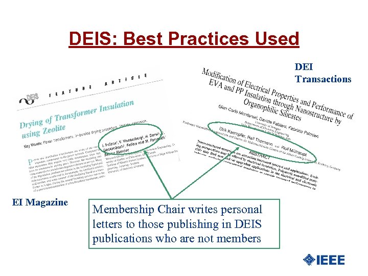 DEIS: Best Practices Used DEI Transactions EI Magazine Membership Chair writes personal letters to