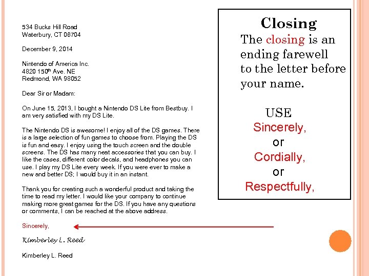 534 Bucks Hill Road Waterbury, CT 06704 December 9, 2014 Nintendo of America Inc.