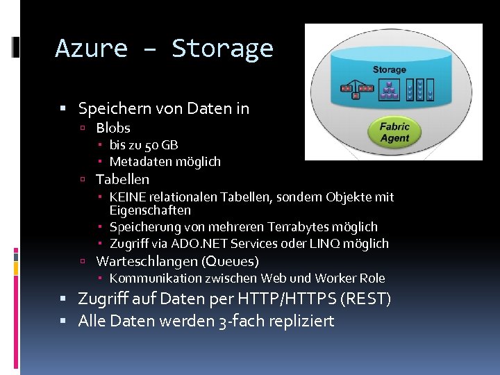 Azure – Storage Speichern von Daten in Blobs bis zu 50 GB Metadaten möglich