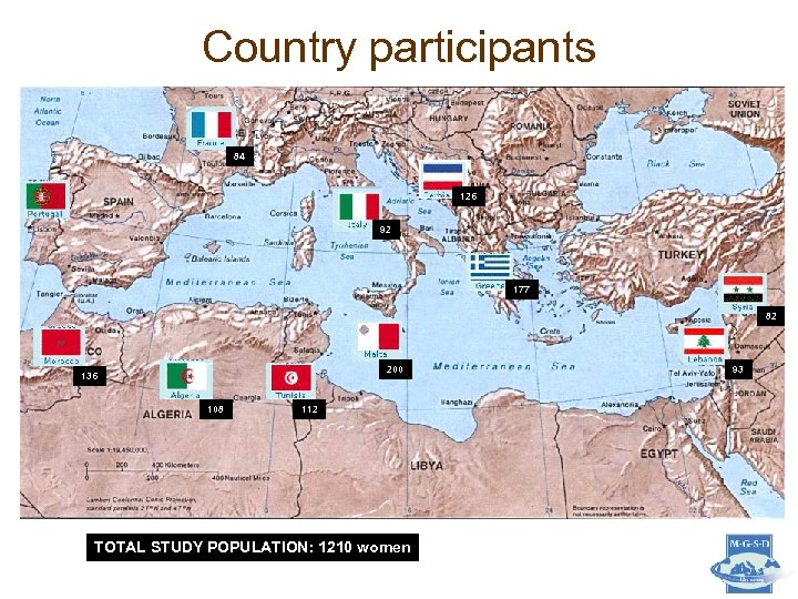 Country participants 84 126 92 177 82 200 136 108 112 TOTAL STUDY POPULATION: