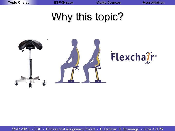 Topic Choice ESP-Survey Viable Sources Accreditation Why this topic? 29 -01 -2010 - ESP