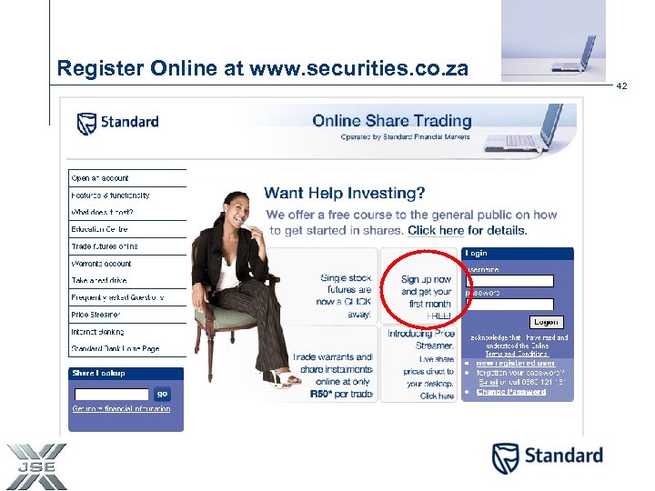 Register Online at www. securities. co. za 42 