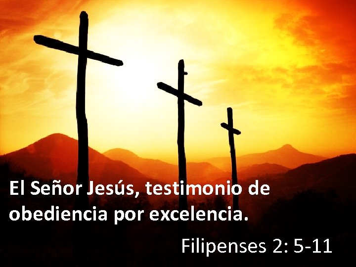 El Señor Jesús, testimonio de obediencia por excelencia. Filipenses 2: 5 -11 El Señor