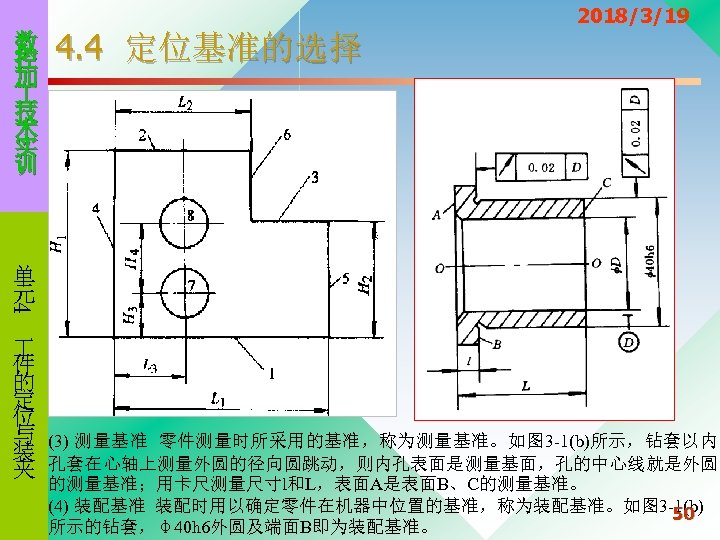 数 控 加 技 术 实 训 4. 4 定位基准的选择 2018/3/19 4 单 元