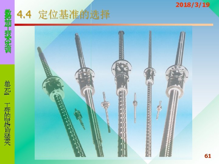 数 控 加 技 术 实 训 4. 4 定位基准的选择 2018/3/19 4 单 元