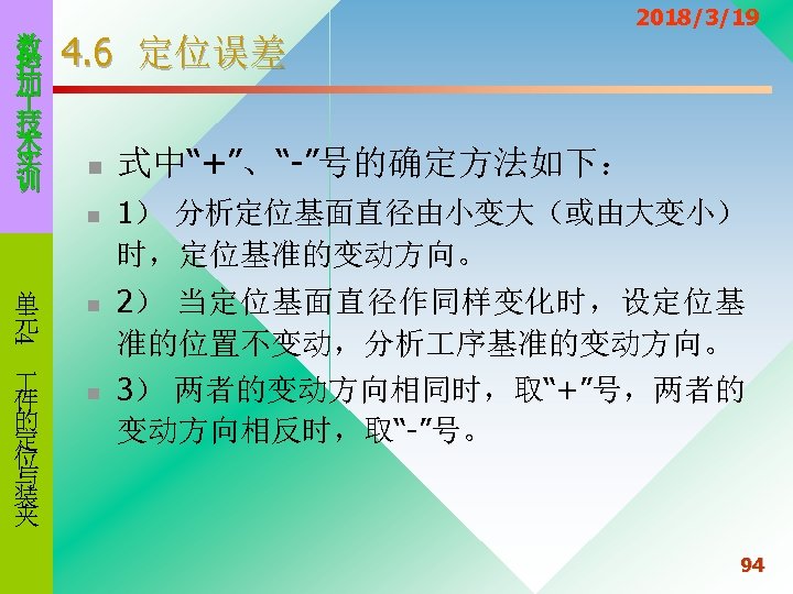 数 控 加 技 术 实 训 4. 6 定位误差 n n n 4