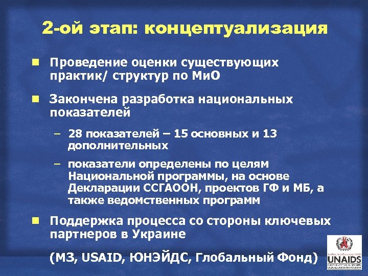 2 -ой этап: концептуализация g Проведение оценки существующих практик/ структур по Ми. О g