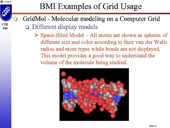 BMI Examples of Grid Usage m CSE 300 Grid. Mol - Molecular modeling on