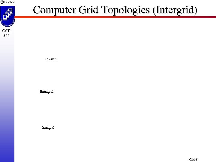 Computer Grid Topologies (Intergrid) CSE 300 Cluster Extragrid Intragrid Grid-6 