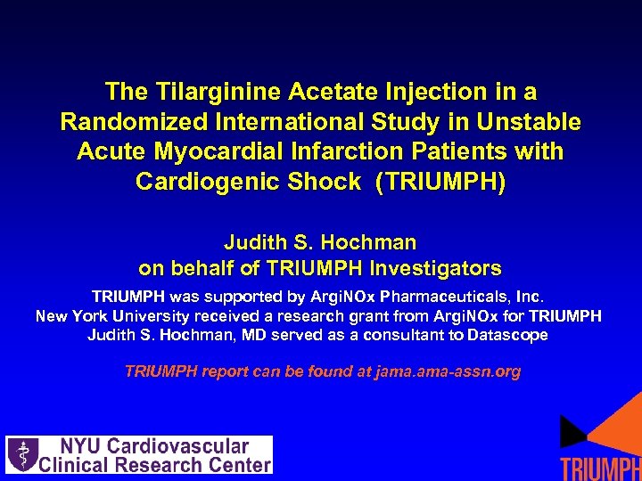 The Tilarginine Acetate Injection in a Randomized International Study in Unstable Acute Myocardial Infarction