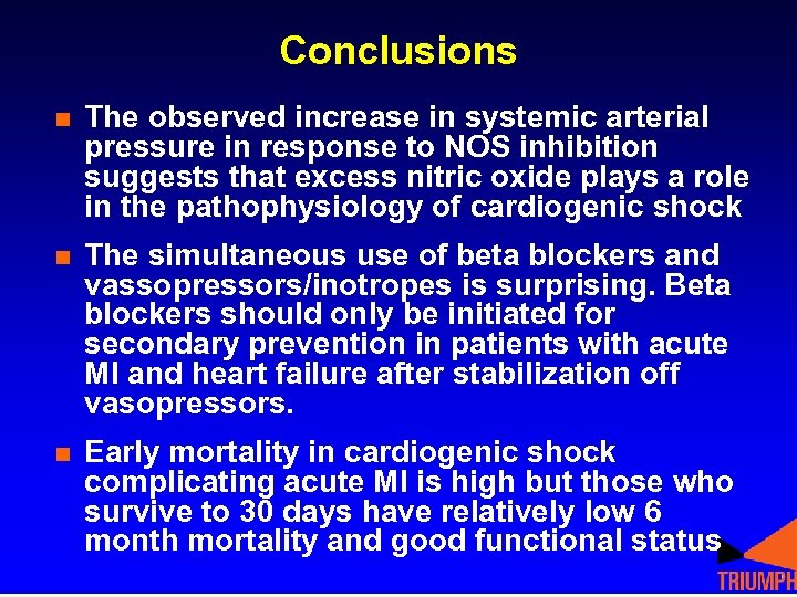 Conclusions n The observed increase in systemic arterial pressure in response to NOS inhibition