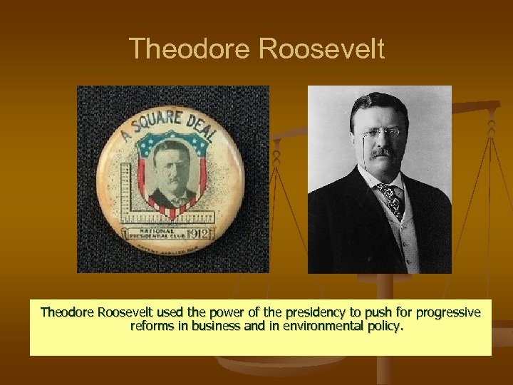 Theodore Roosevelt used the power of the presidency to push for progressive reforms in