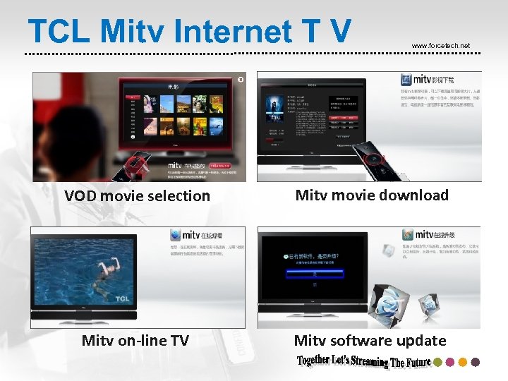 TCL Mitv Internet T V www. forcetech. net VOD movie selection Mitv movie download