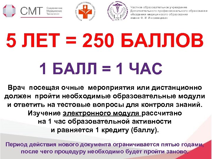 Частное образовательное учреждение Дополнительного профессионального образования «Академия медицинского образования имени Ф. И. Иноземцева» 5