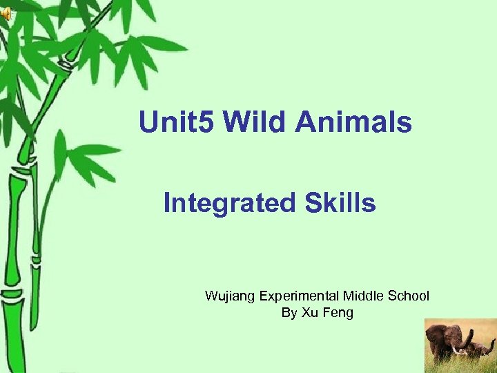 Unit 5 Wild Animals Integrated Skills Wujiang Experimental Middle School By Xu Feng 