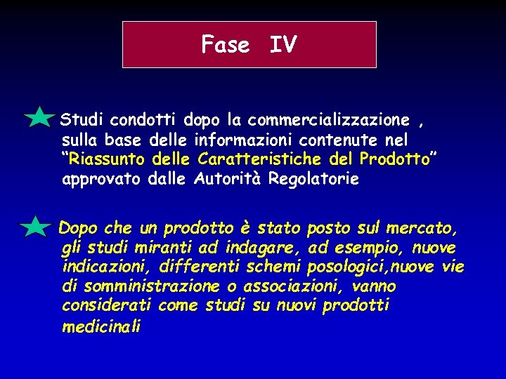 Fase IV Studi condotti dopo la commercializzazione , sulla base delle informazioni contenute nel