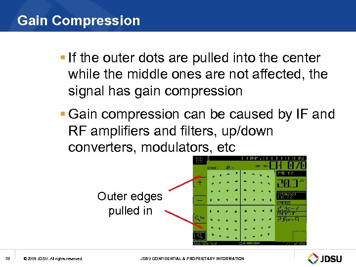Gain Compression § If the outer dots are pulled into the center while the