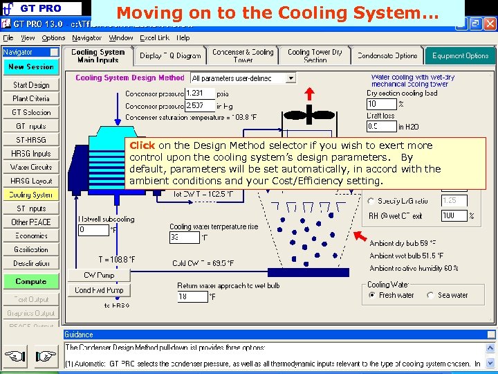 GT PRO Moving on to the Cooling System. . . Click on the Design