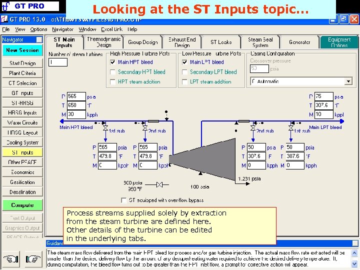 GT PRO Looking at the ST Inputs topic. . . Process streams supplied solely