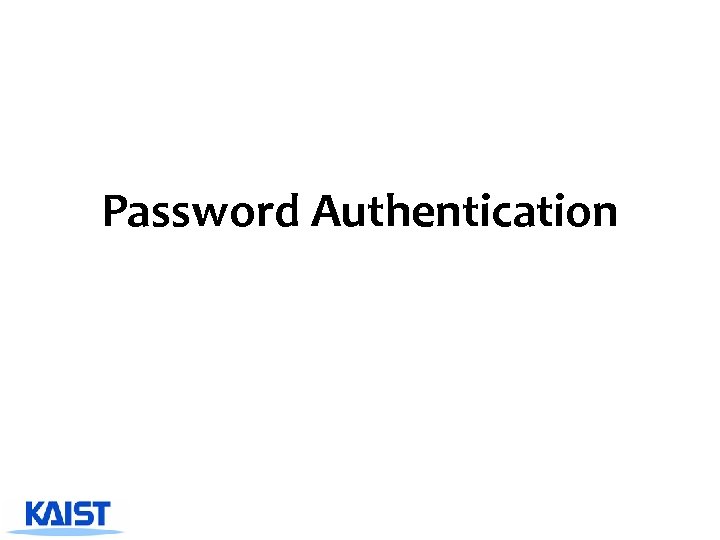 Password Authentication 