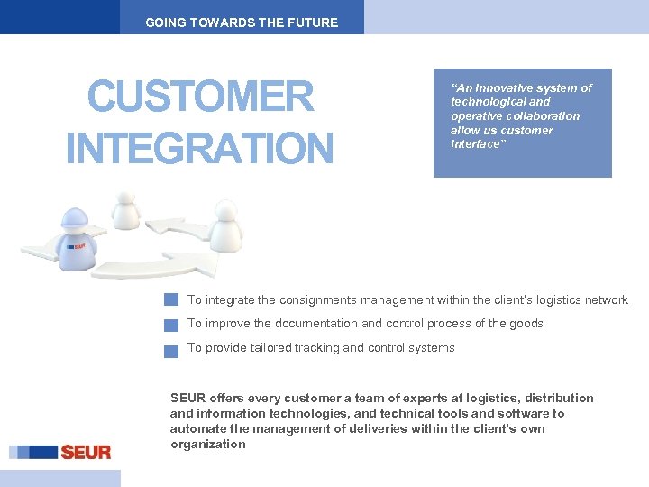 GOING TOWARDS THE FUTURE CUSTOMER INTEGRATION “An innovative system of technological and operative collaboration