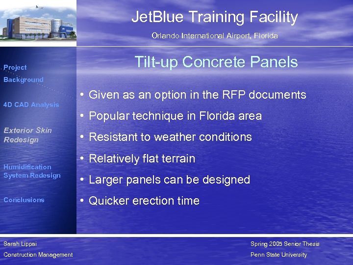 Jet. Blue Training Facility Orlando International Airport, Florida Project Tilt-up Concrete Panels Background 4