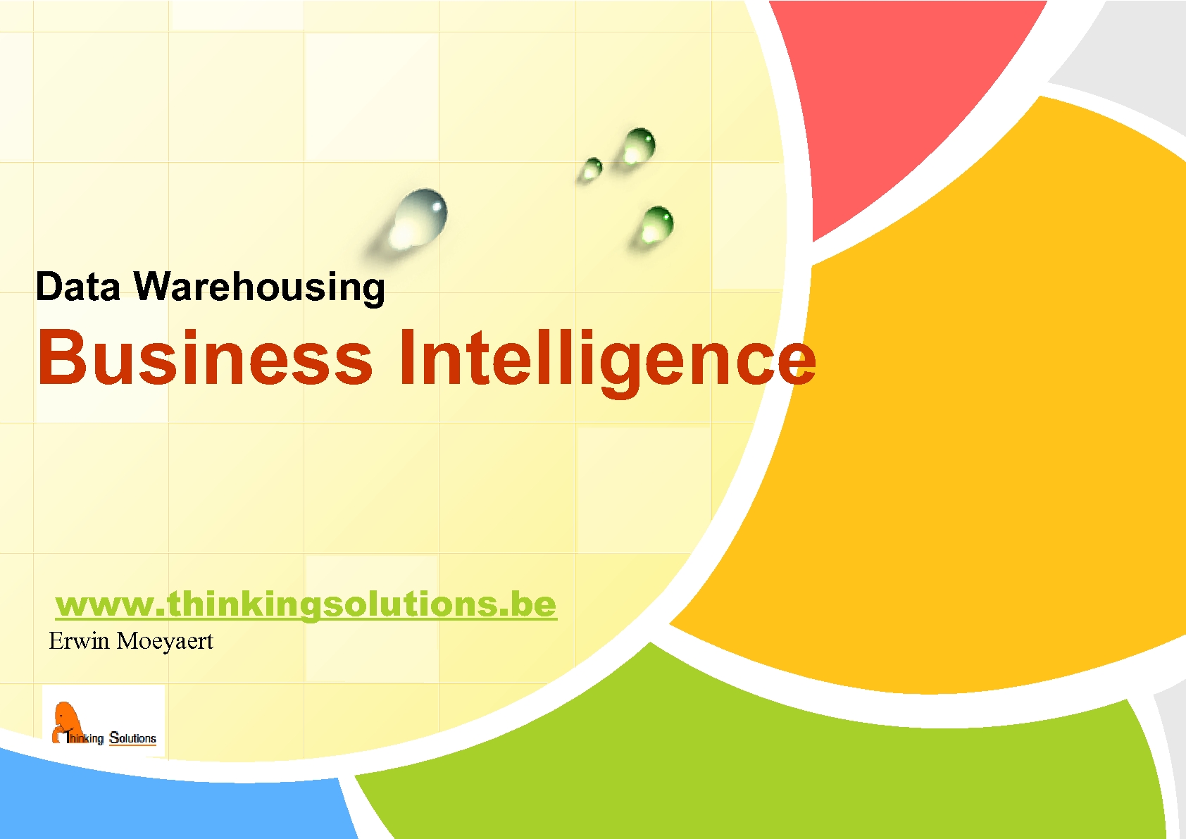 Data Warehousing Business Intelligence www. thinkingsolutions. be Erwin Moeyaert 