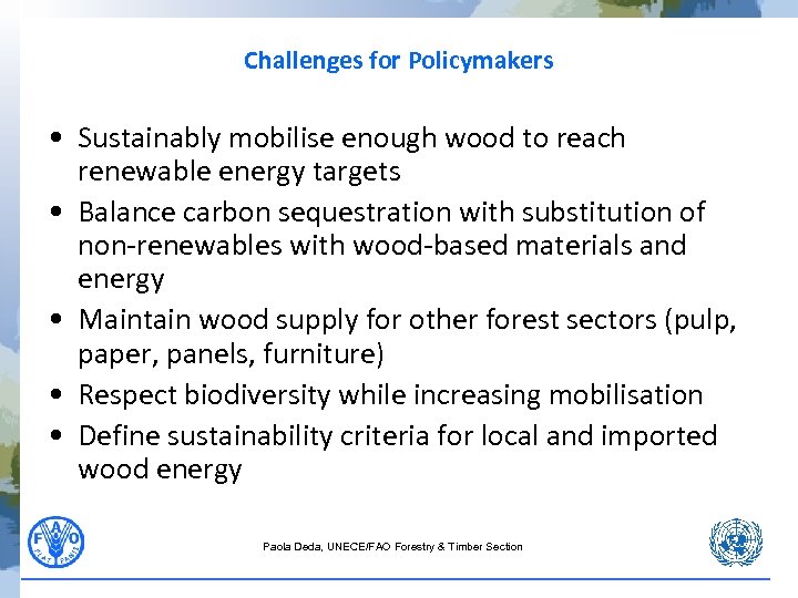 Challenges for Policymakers • Sustainably mobilise enough wood to reach renewable energy targets •