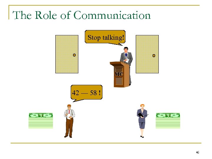 The Role of Communication Stop talking! MC 42 — 58 ! 46 