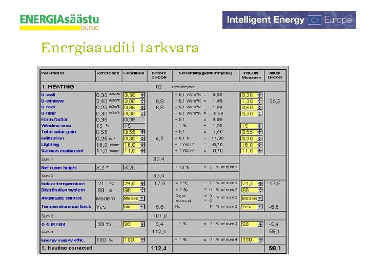 Energiaauditi tarkvara 