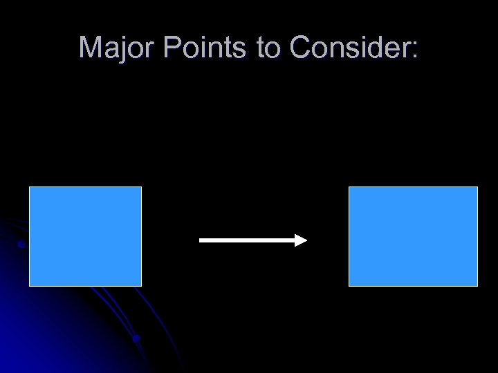 Major Points to Consider: 