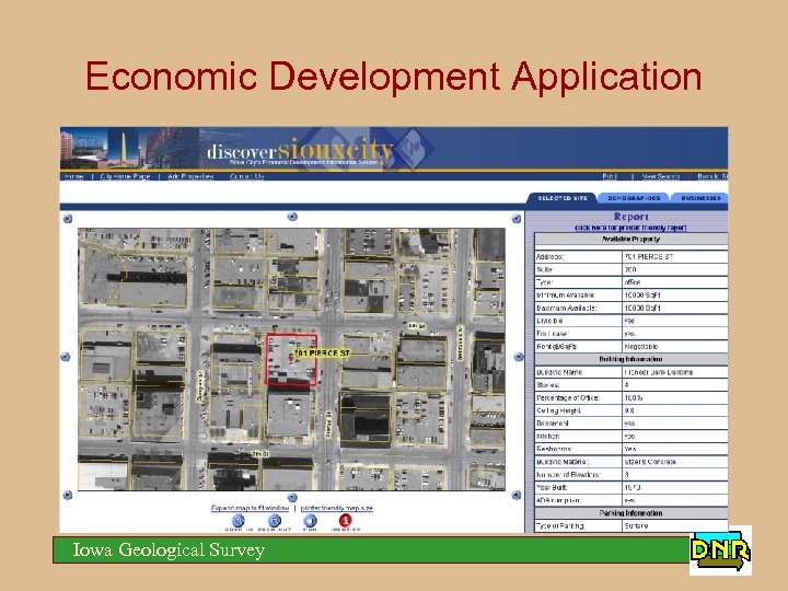 Economic Development Application Iowa Geological Survey 