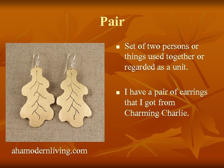 Pair n n ahamodernliving. com Set of two persons or things used together or