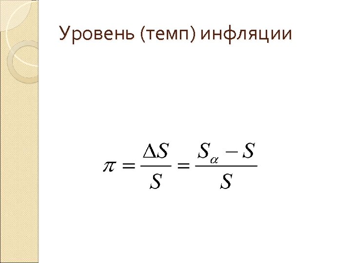 Уровень (темп) инфляции 