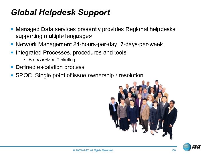 Global Helpdesk Support § Managed Data services presently provides Regional helpdesks supporting multiple languages