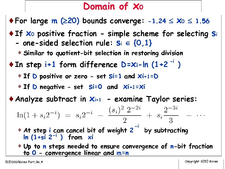 Domain of x 0 ¨For large m ( 20) bounds converge: -1. 24 x