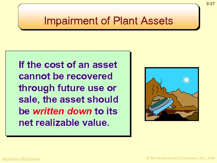 9 -37 Impairment of Plant Assets If the cost of an asset cannot be