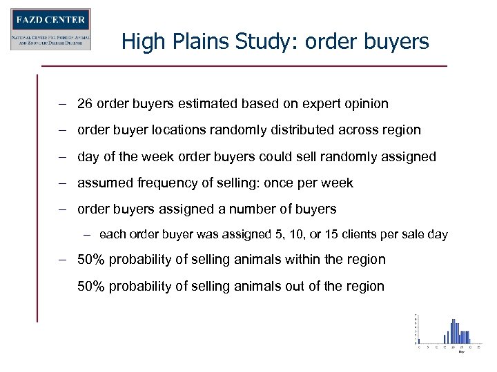 High Plains Study: order buyers 26 order buyers estimated based on expert opinion order