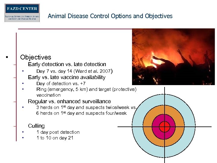 Animal Disease Control Options and Objectives • Objectives – Early detection vs. late detection