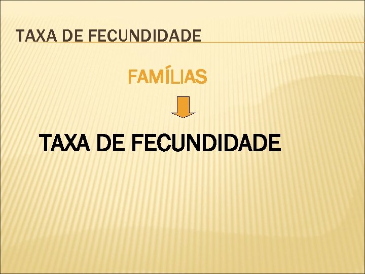 TAXA DE FECUNDIDADE FAMÍLIAS TAXA DE FECUNDIDADE 