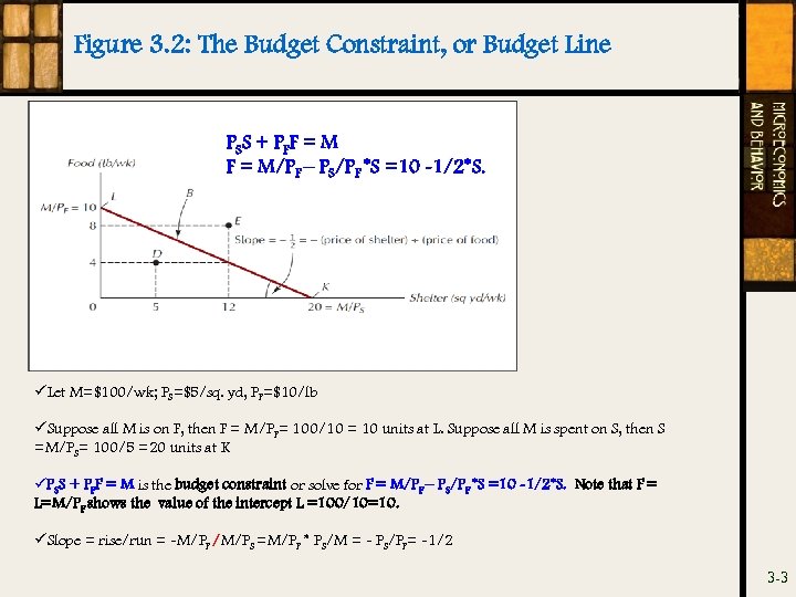 Figure 3. 2: The Budget Constraint, or Budget Line PS S + P F