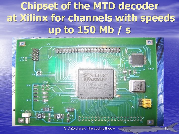 Chipset of the MTD decoder at Xilinx for channels with speeds up to 150