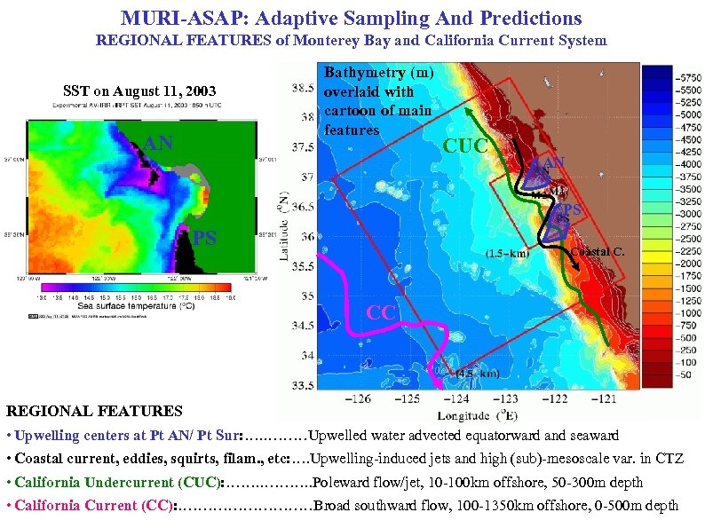 MURI-ASAP: Adaptive Sampling And Predictions REGIONAL FEATURES of Monterey Bay and California Current System