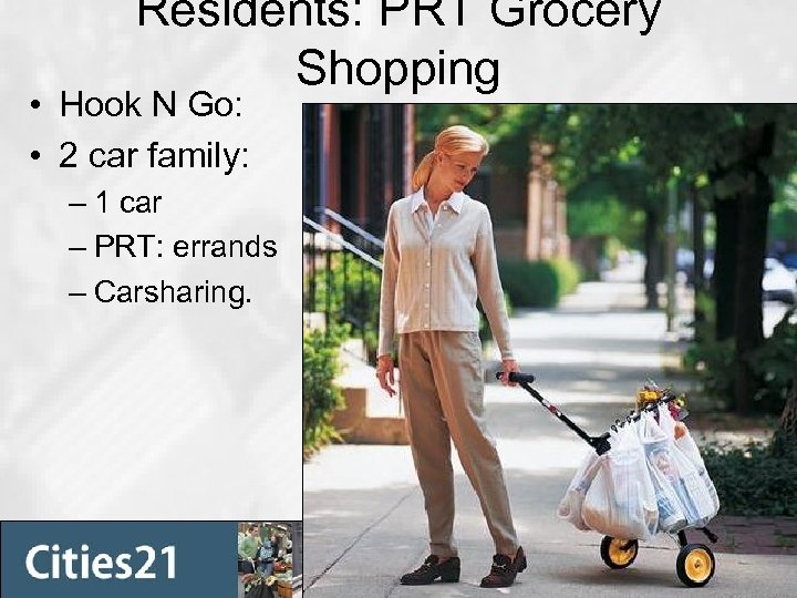 Residents: PRT Grocery Shopping • Hook N Go: • 2 car family: – 1