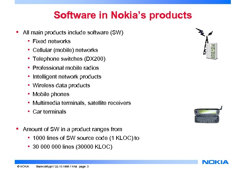 Software in Nokia’s products • All main products include software (SW) • • •