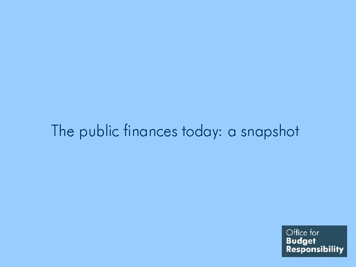 The public finances today: a snapshot 